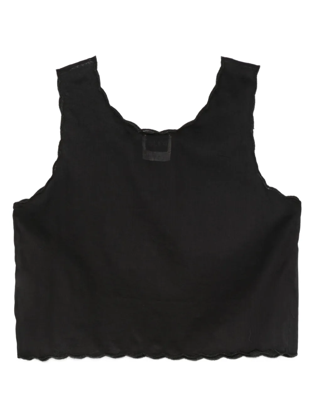 Forte Tanktop met gewelfde afwerking Zwart