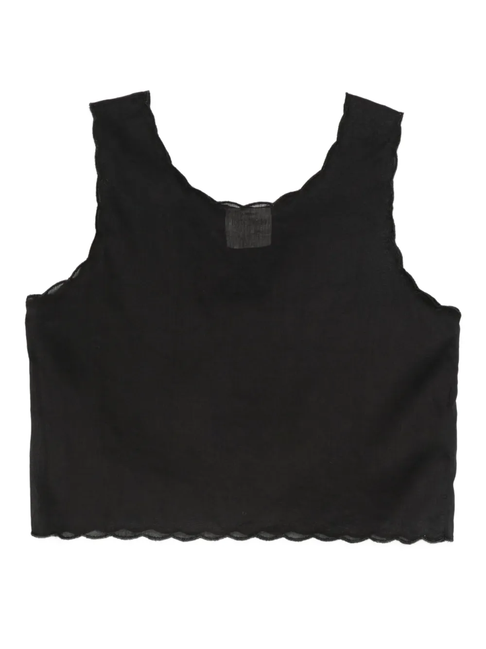 Forte Forte Canotta con bordo a smerlo - Nero