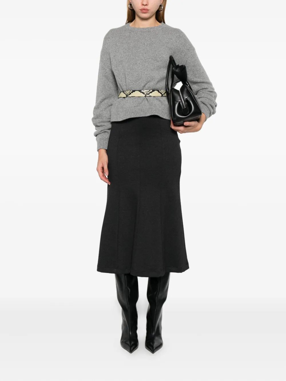 Khaite Ribbed-knit Sweater In Gray