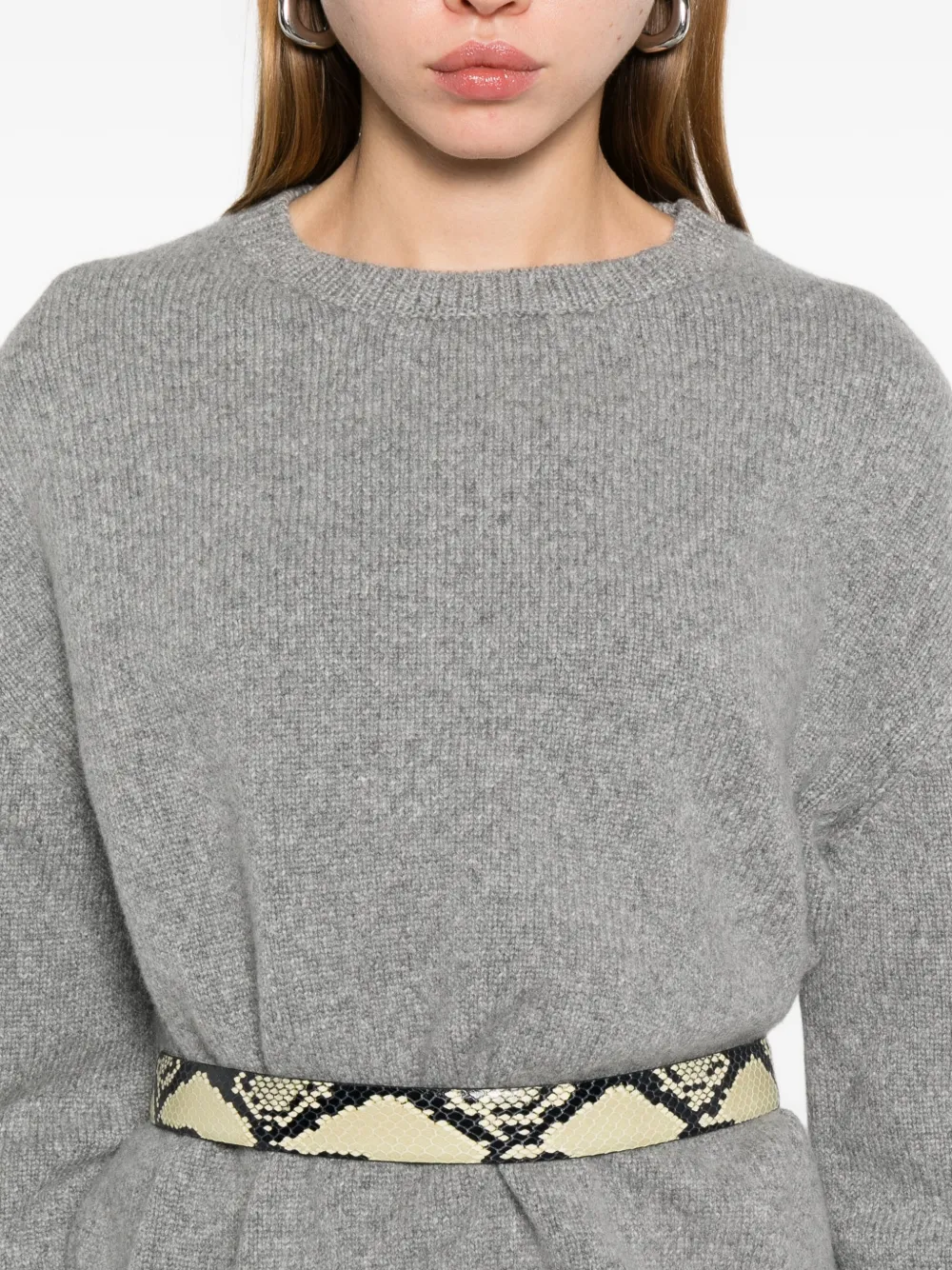 Khaite Ribbed-knit Sweater In Gray