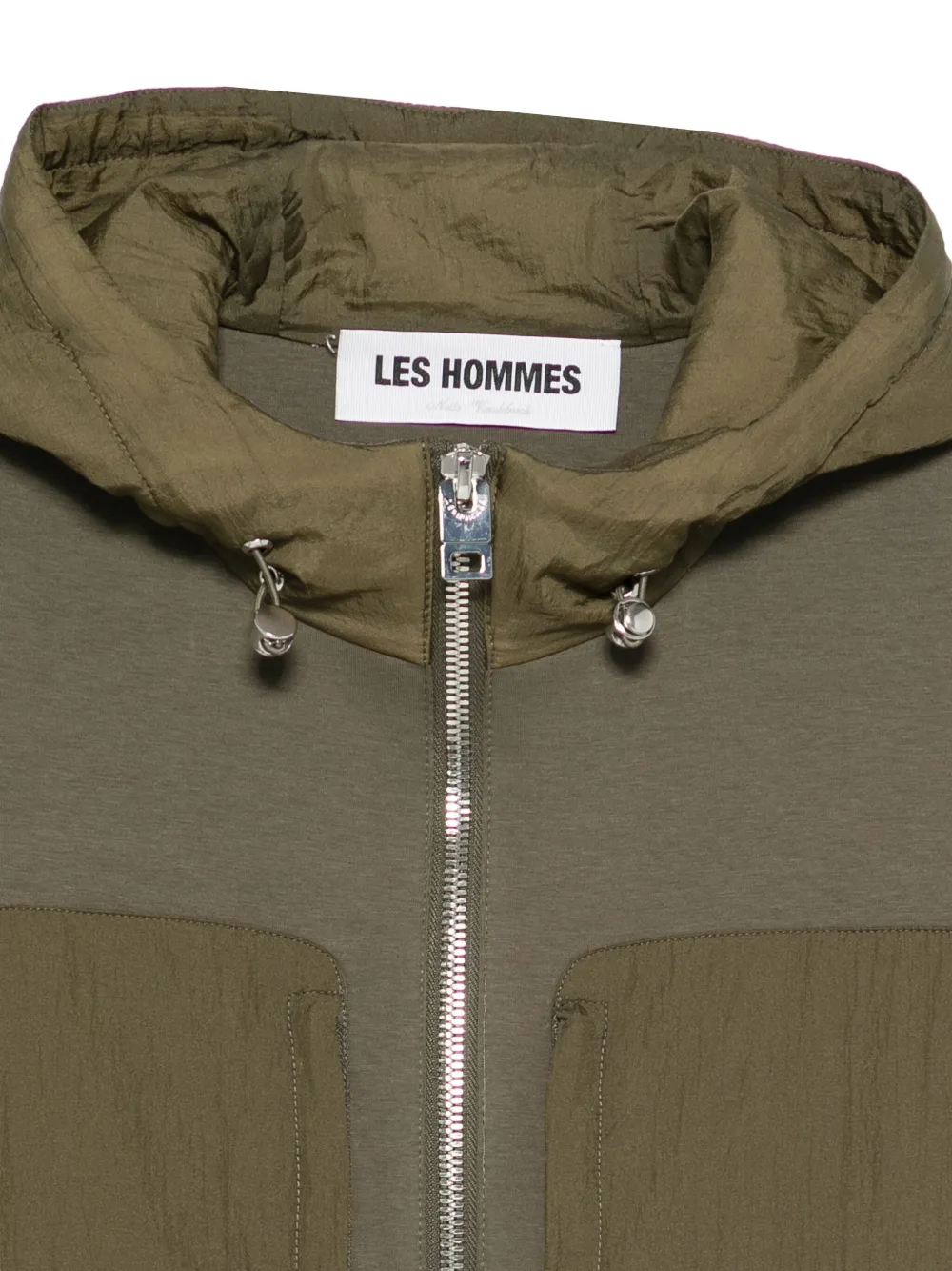 LES HOMMES Jack met capuchon en rits Groen