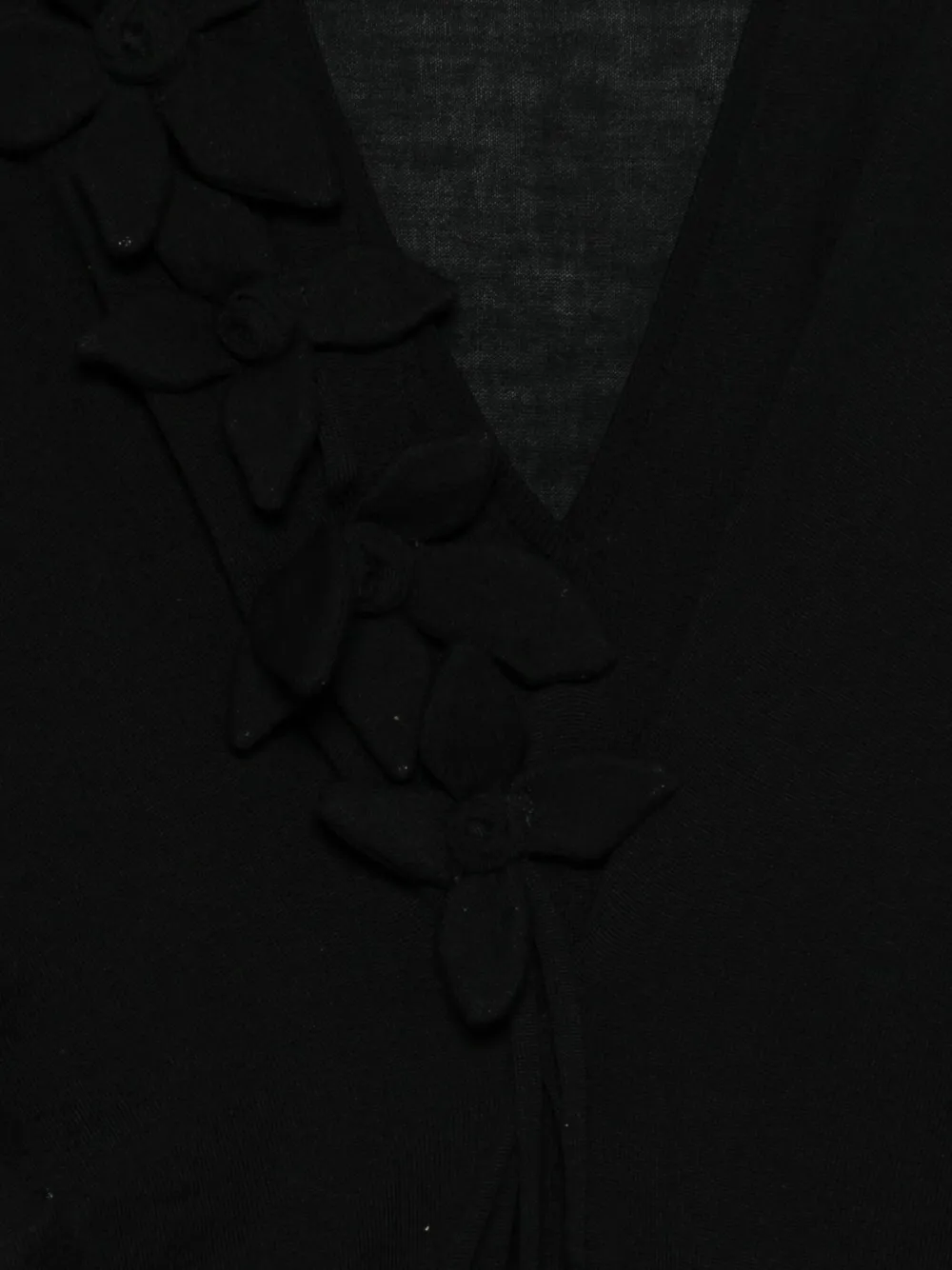 Alberta Ferretti Floral-appliqué Cardigan In Black