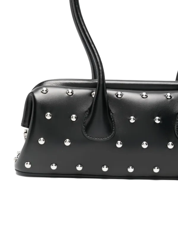 Osoi Mini Boat Wide Studded Shoulder Bag | Black | FARFETCH CA