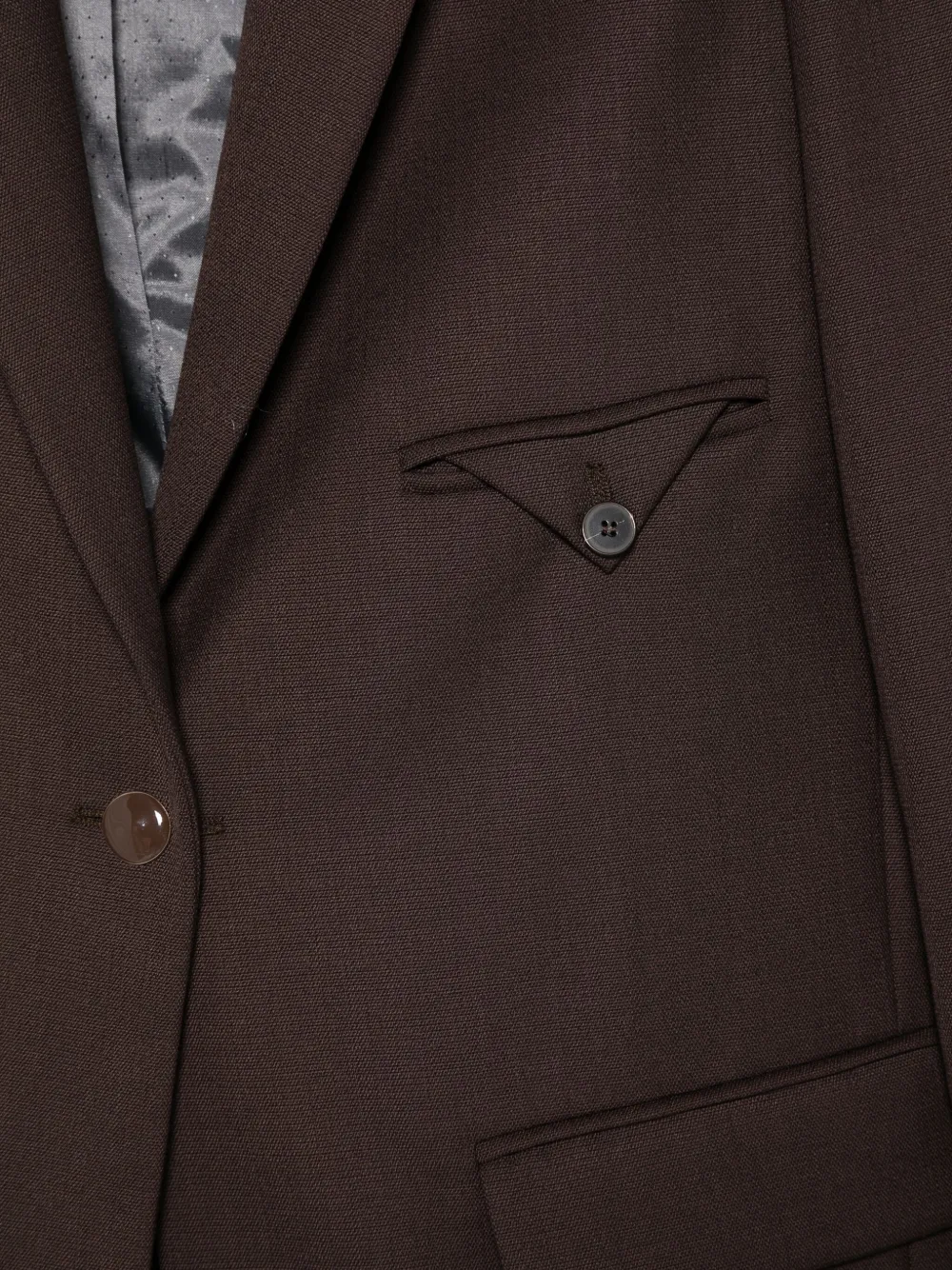 Alysi Button Blazer In Brown