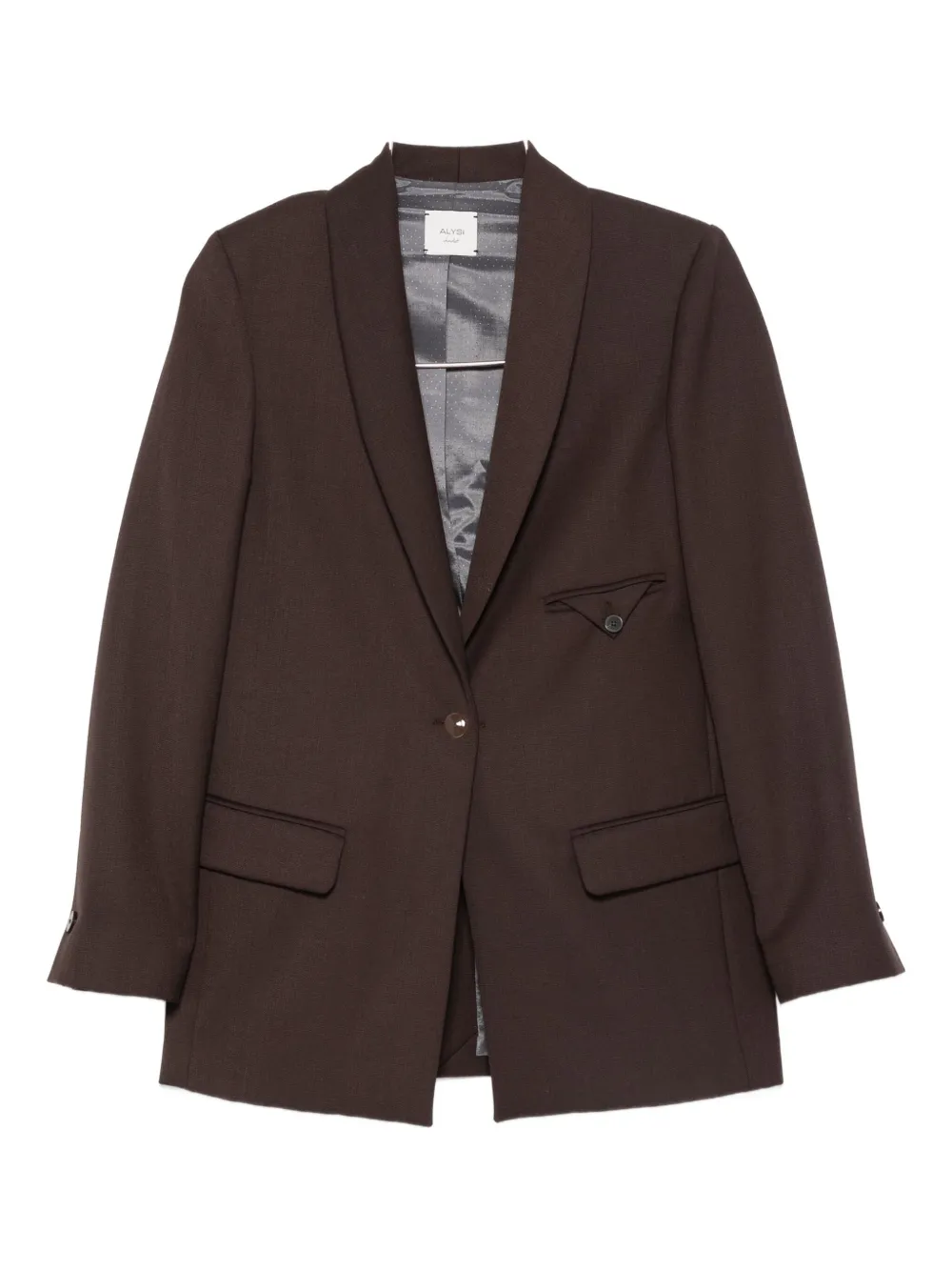 Alysi Button Blazer In Brown