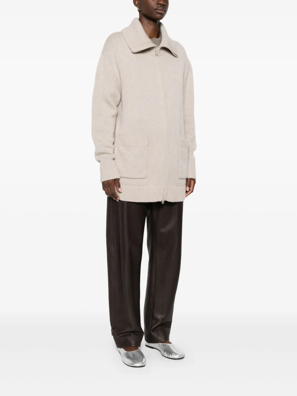Lisa Yang Drop-shoulder Cardigan In Neutral