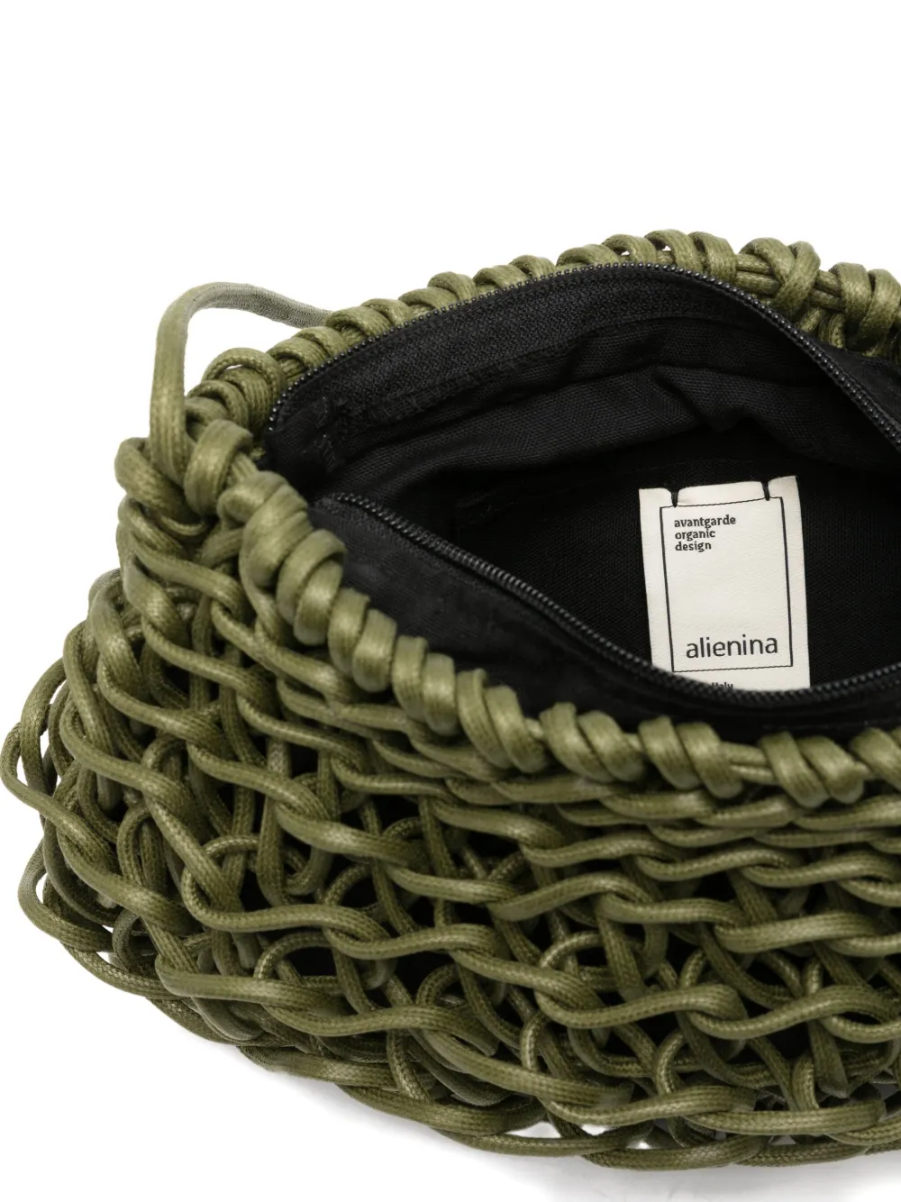 Alienina Cecilia Interwoven Shoulder Bag In Green