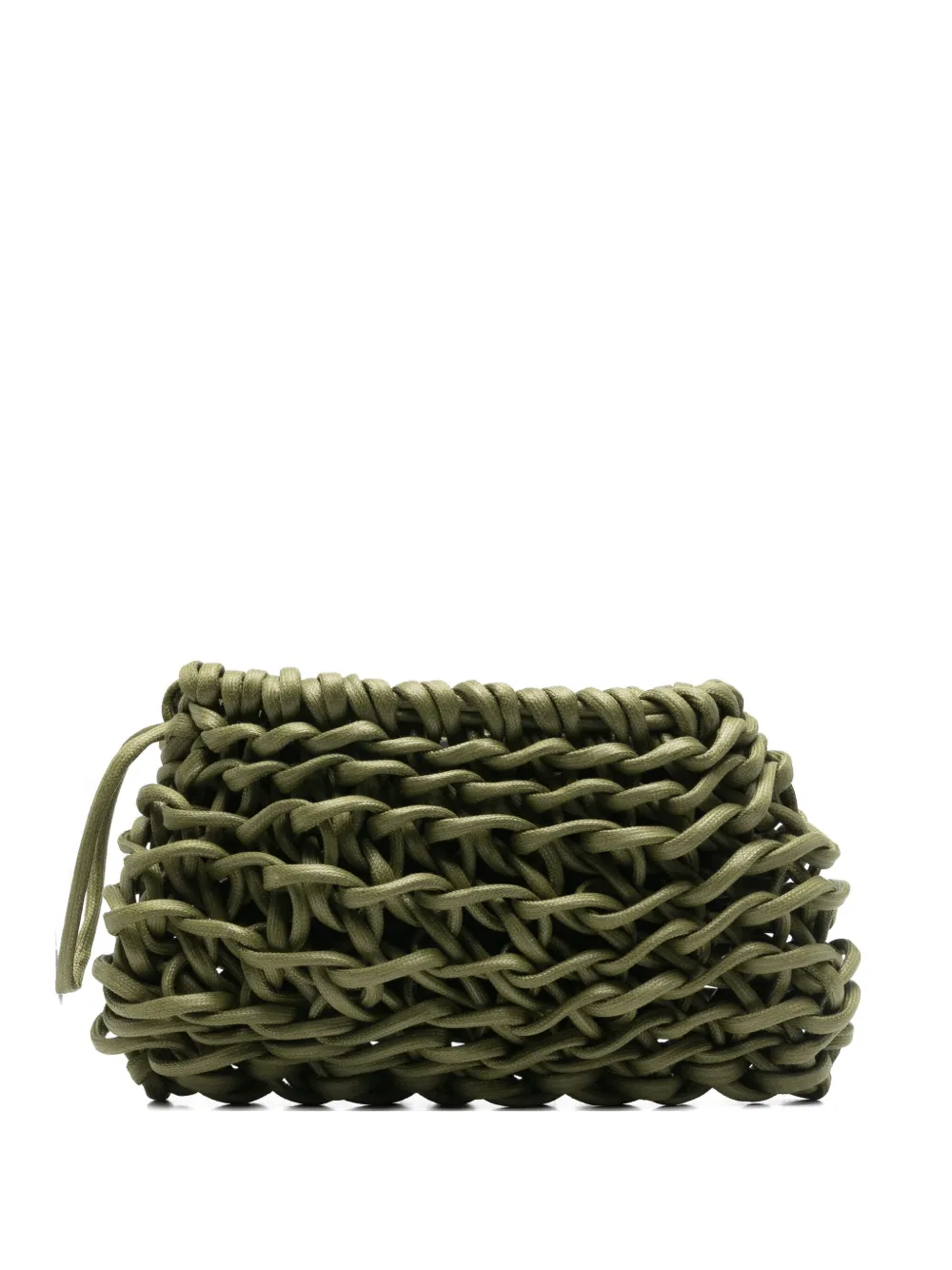 Alienina Nora Interwoven Clutch Bag In Green
