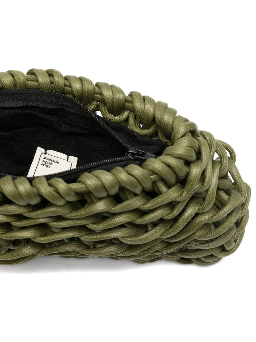 Alienina Nora Interwoven Clutch Bag In Green