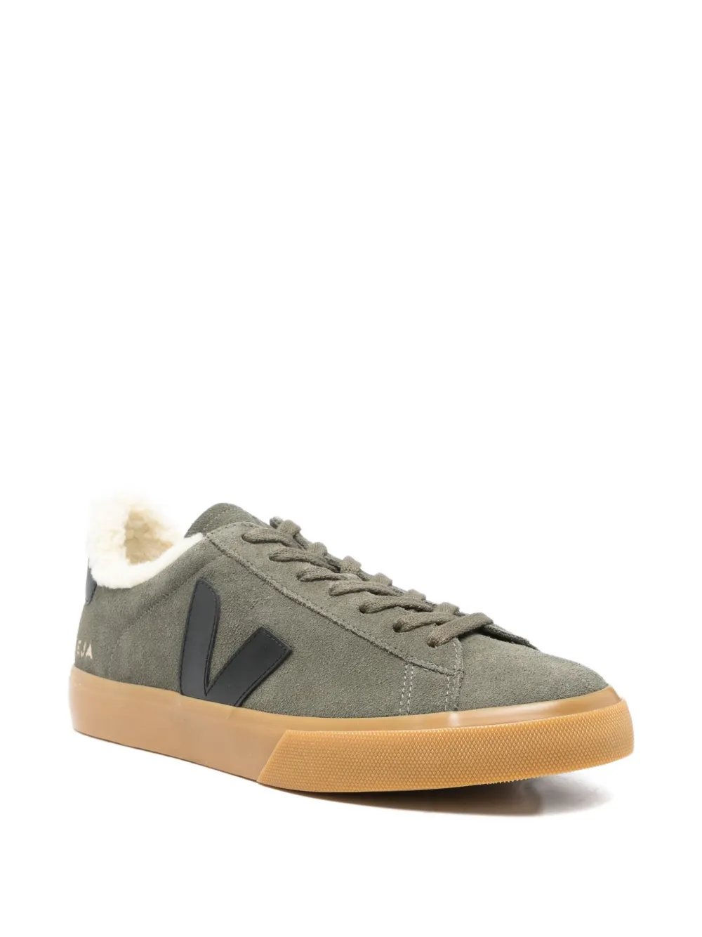 Veja Campo Winter Suede Panelled Sneakers In Green