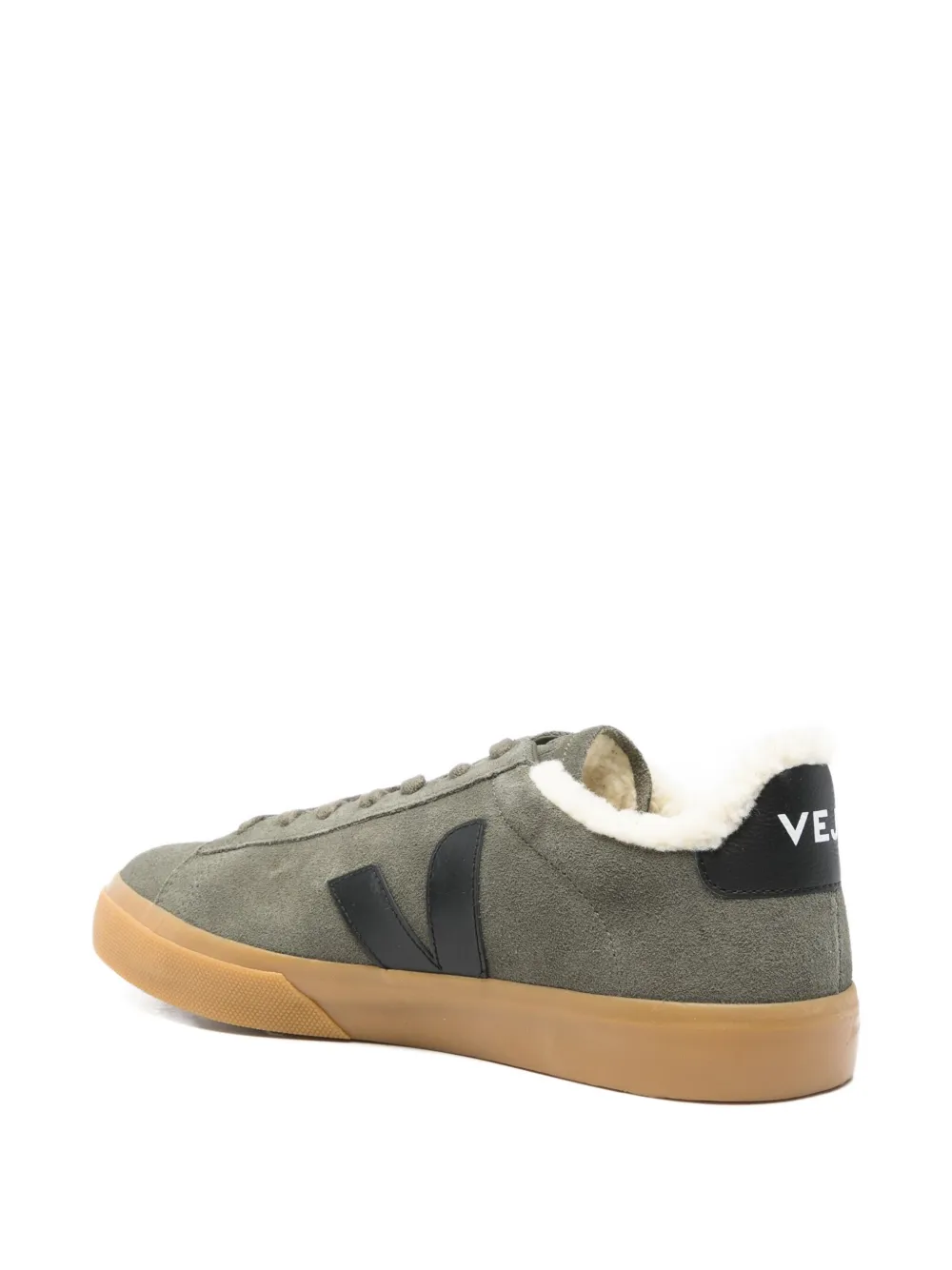 Veja Campo Winter Suede Panelled Sneakers In Green