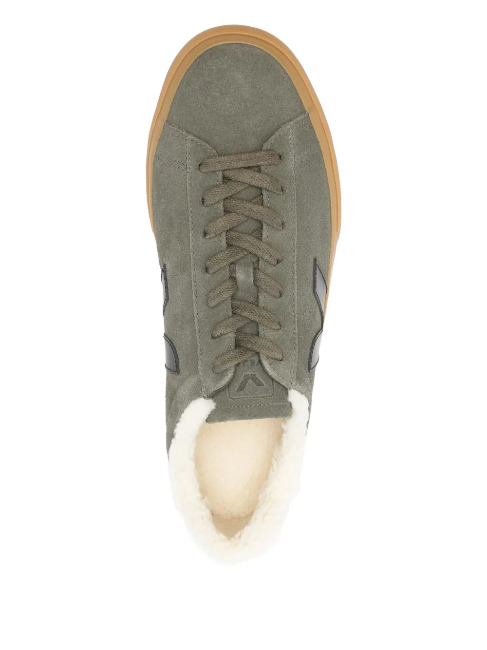 Veja Campo Winter Suede Panelled Sneakers In Green