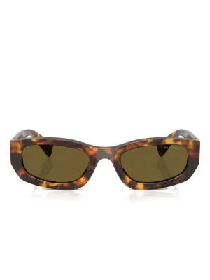 みゅう　4点 Miu Miu Eyewear Óculos De Sol Retangular | Marrom | FARFETCH BR