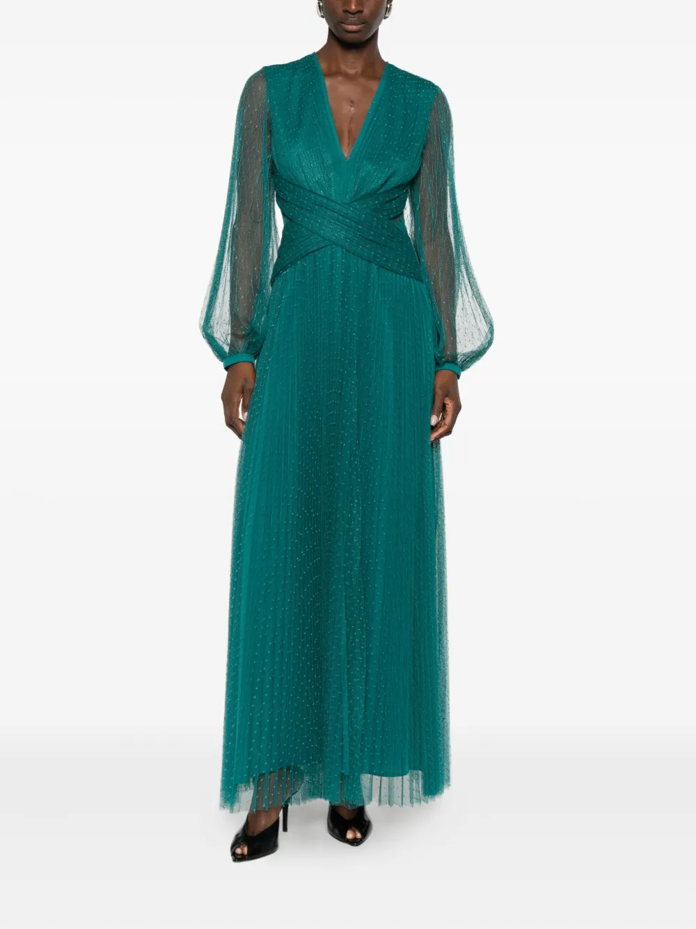 TWINSET twisted long-sleeved dress - Groen