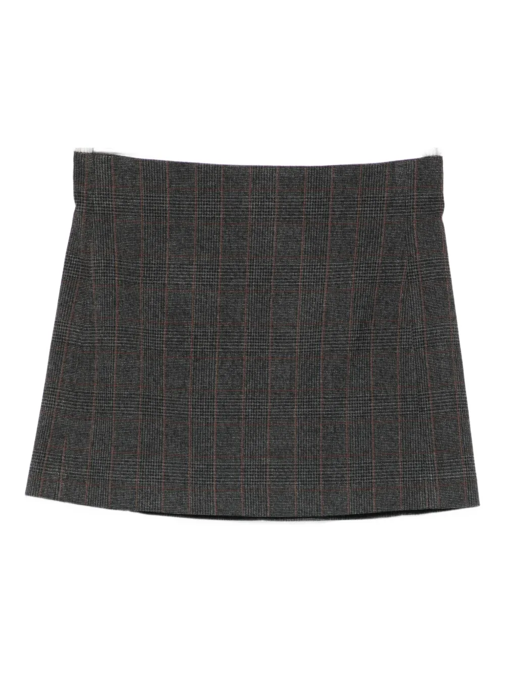 Cenere Checked Mini Skirt In Gray