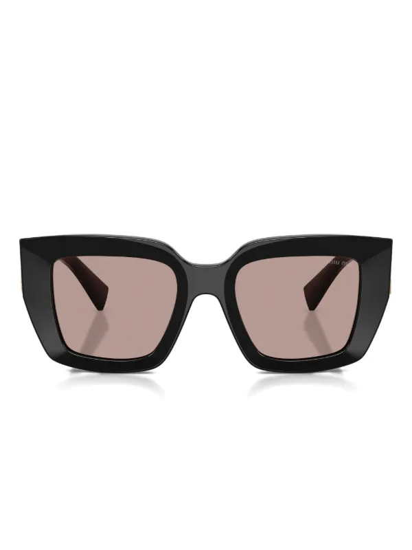 miu miu サングラス　ブラック　スクエア Miu Miu Eyewear square-frame Sunglasses | ブラック | FARFETCH JP