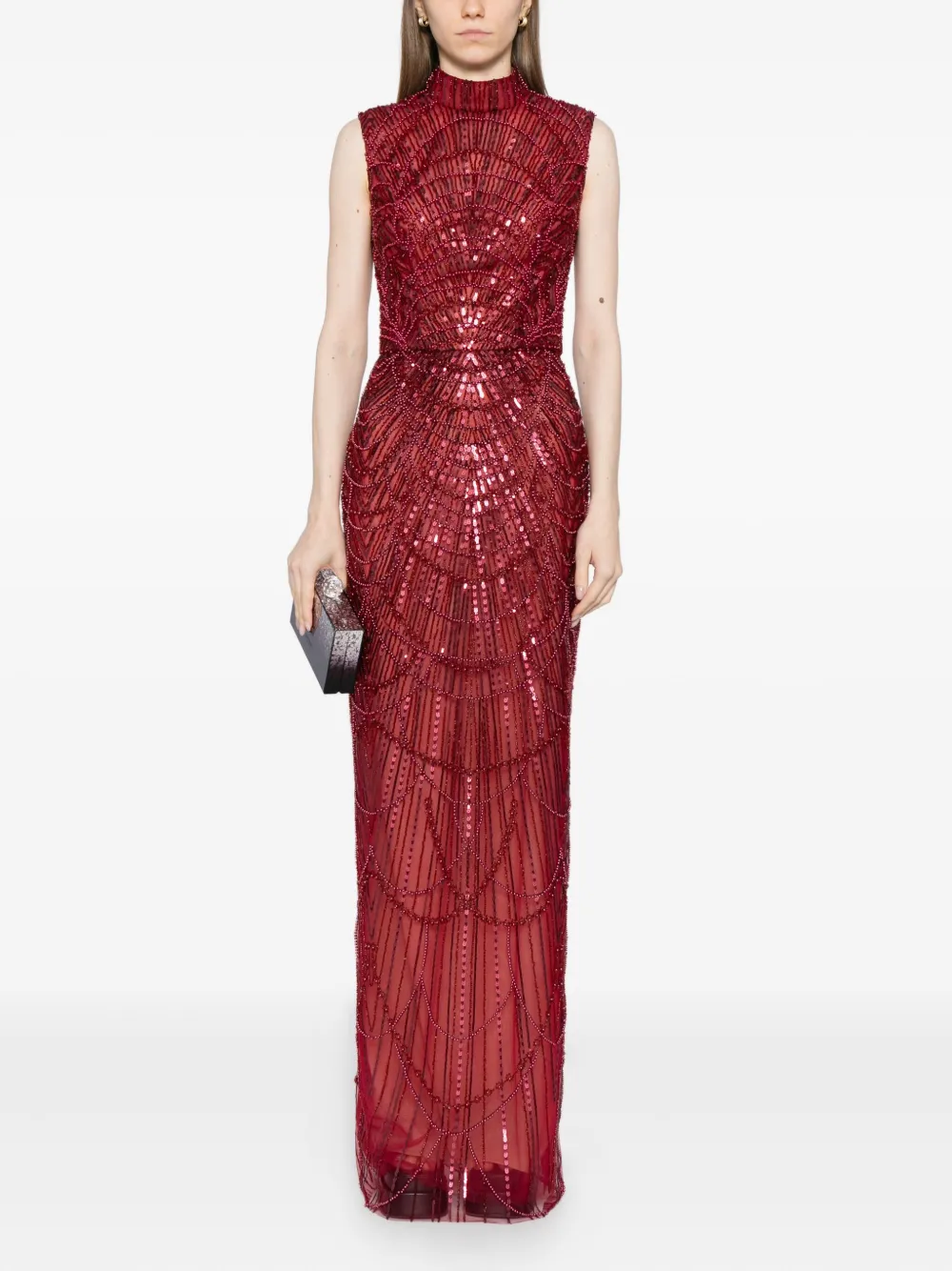 Saiid Kobeisy Maxi-jurk met kralen - Rood
