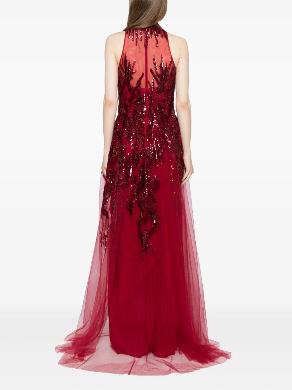 Saiid Kobeisy Beaded Gown In Red