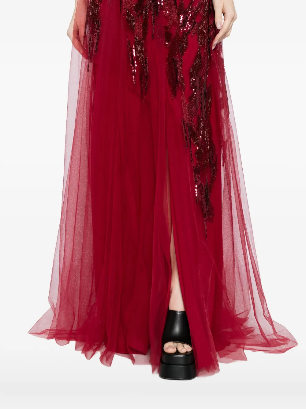 Saiid Kobeisy Beaded Gown In Red