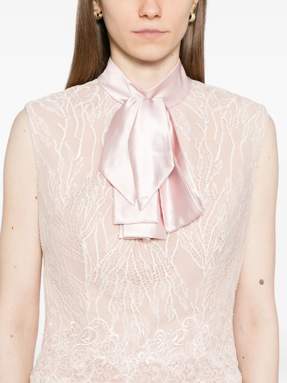 Saiid Kobeisy Jurk met strik van kant Roze