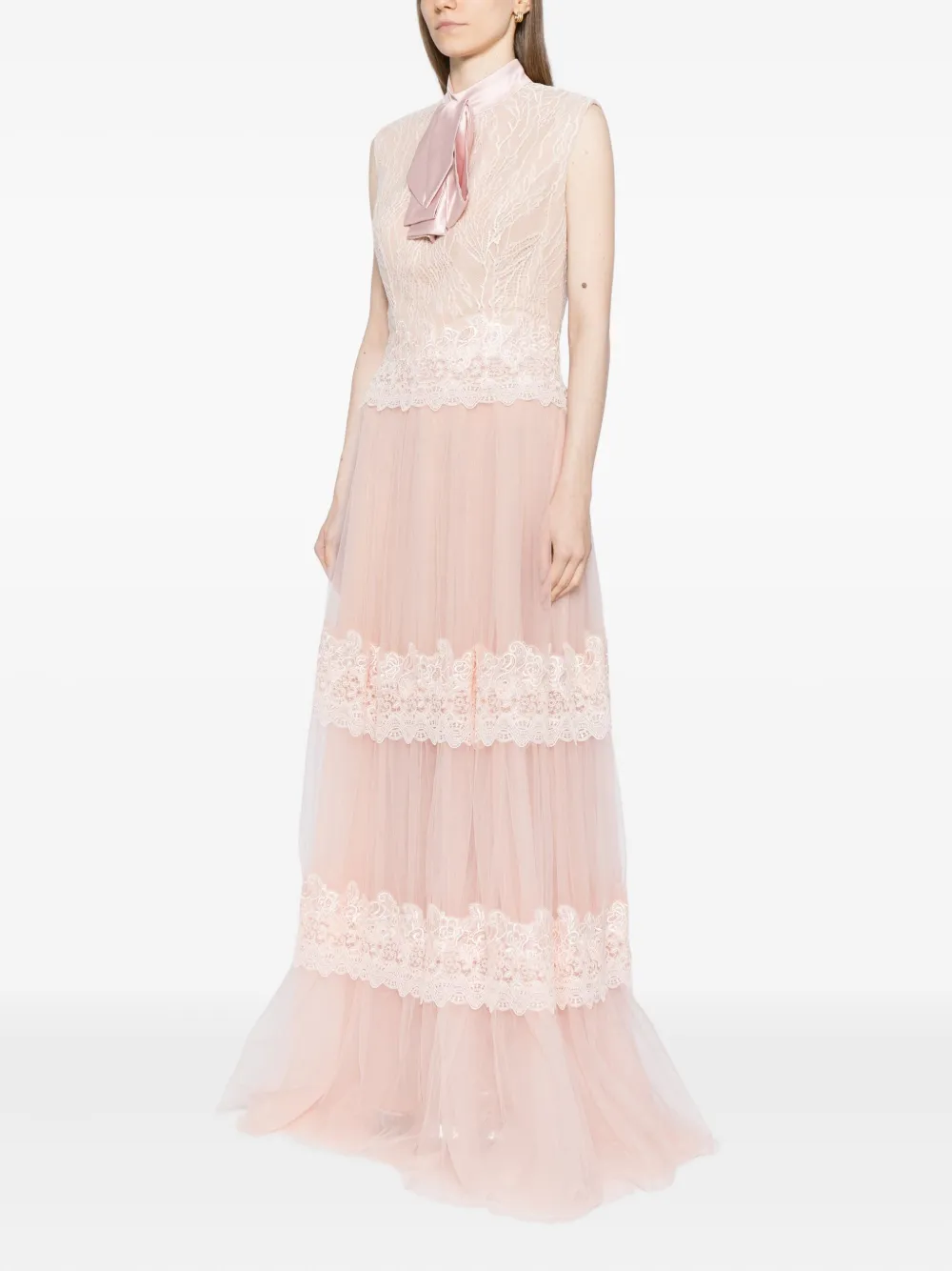 Saiid Kobeisy Jurk met strik van kant Roze