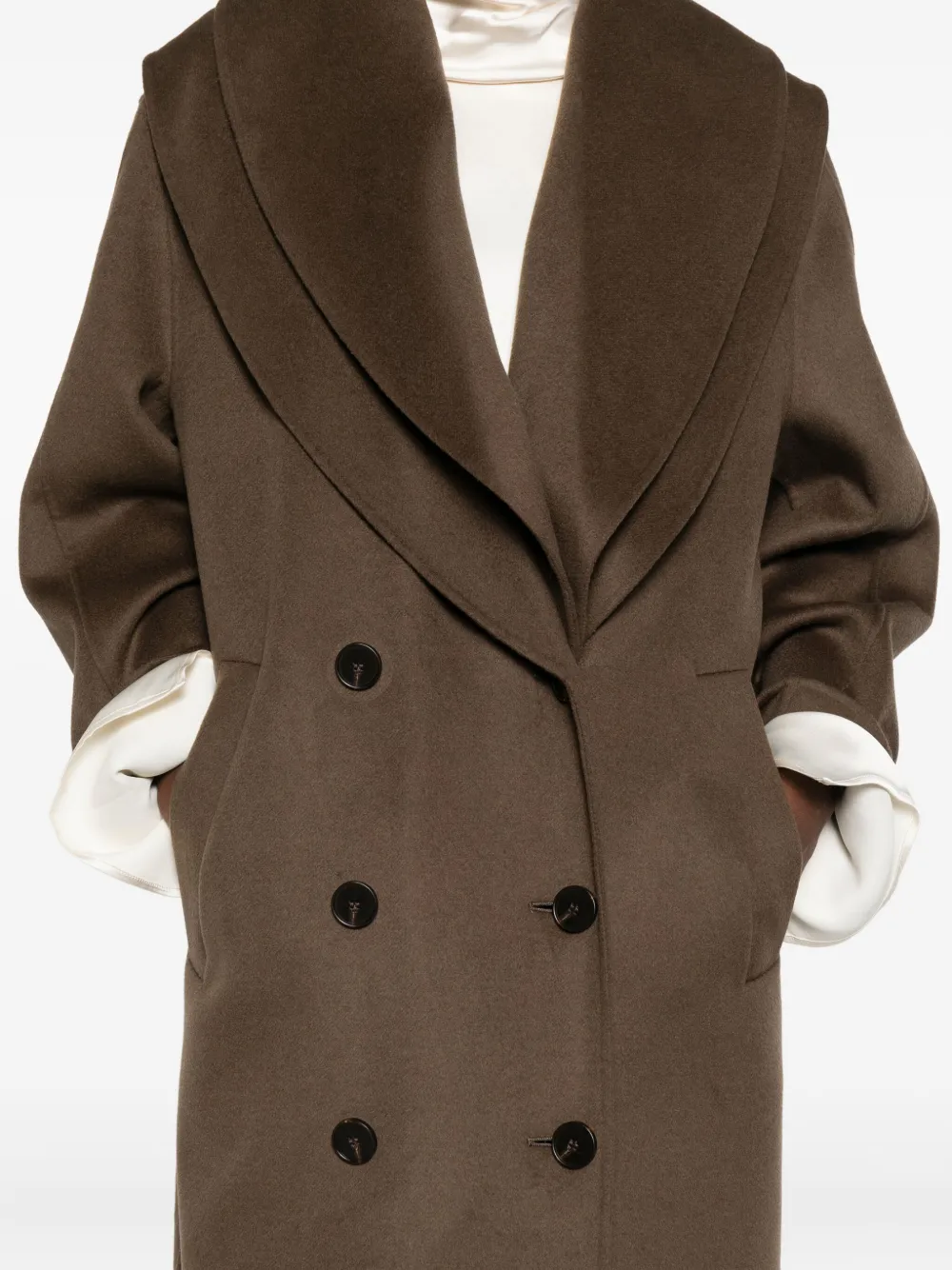 Magda Butrym Shawl-lapel Double-breasted Coat In Brown