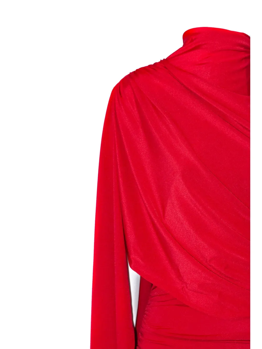 The Andamane Waverly Cape Ruched Effect Mini Dress In Red