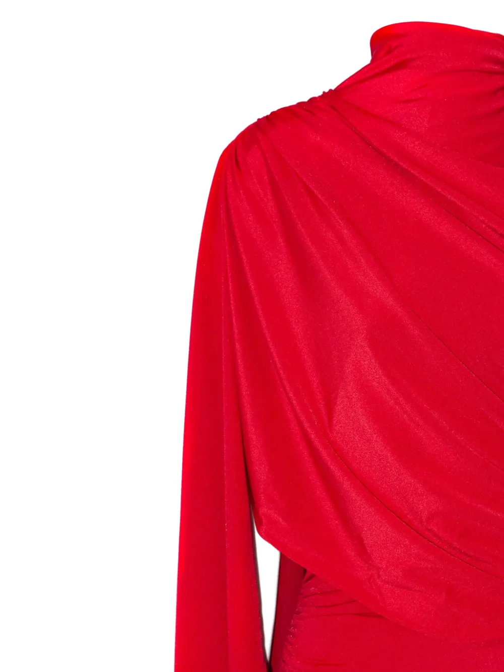 THE ANDAMANE Waverly mini-jurk met cape en ruches Rood