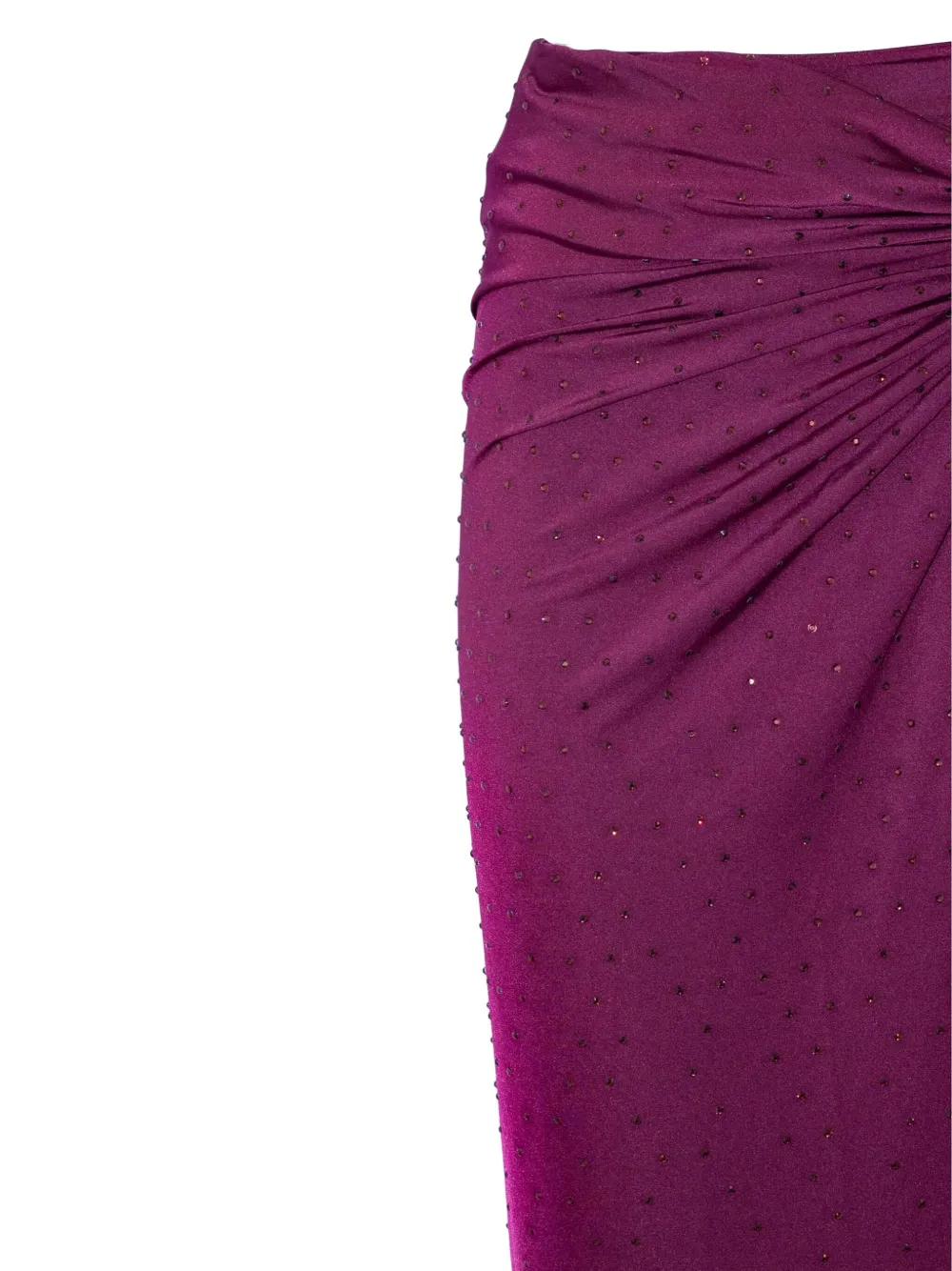 The Andamane Zohra Crystal Draped Knot Maxi Skirt In Purple