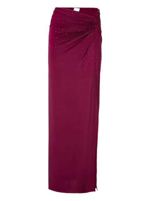 THE ANDAMANE Zohra crystal draped knot maxi skirt