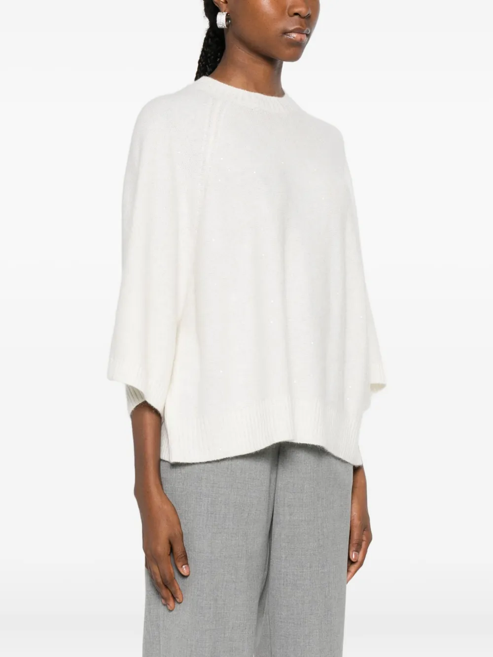 Fabiana Filippi Tanktop verfraaid met pailletten Wit