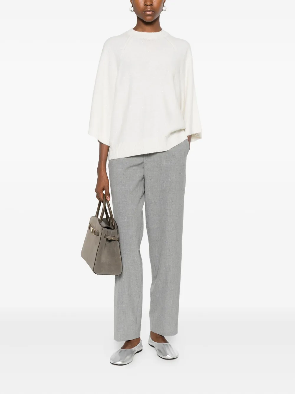 Fabiana Filippi Tanktop verfraaid met pailletten Wit