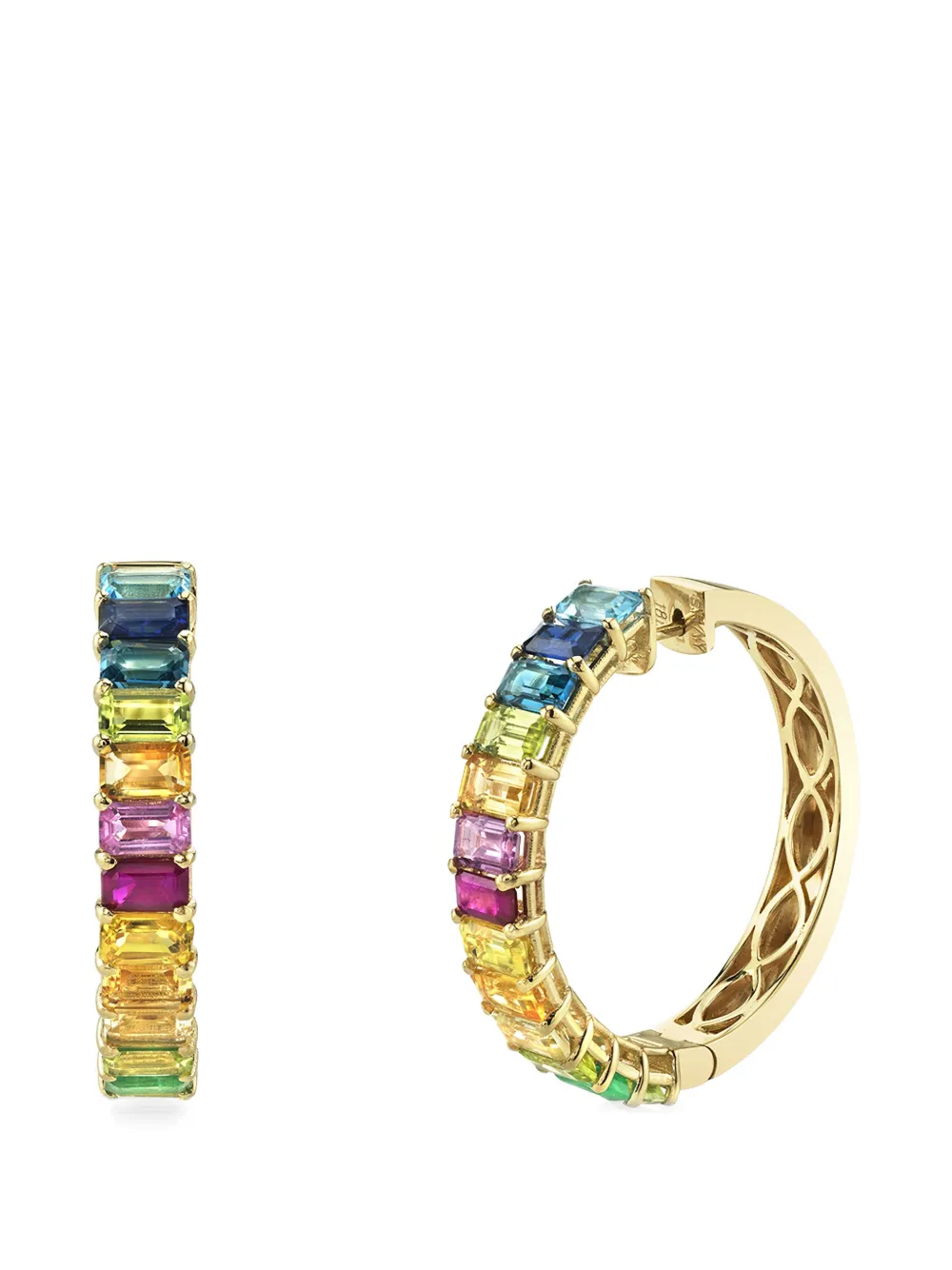 SHAY Rainbow multi-stone hoop earrings - Oro