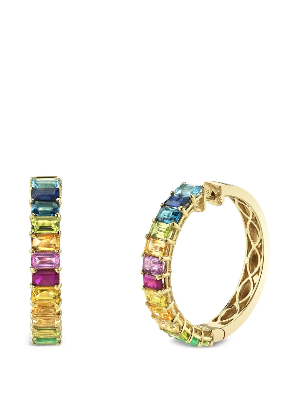 SHAY Rainbow multi-stone hoop earrings · OS
