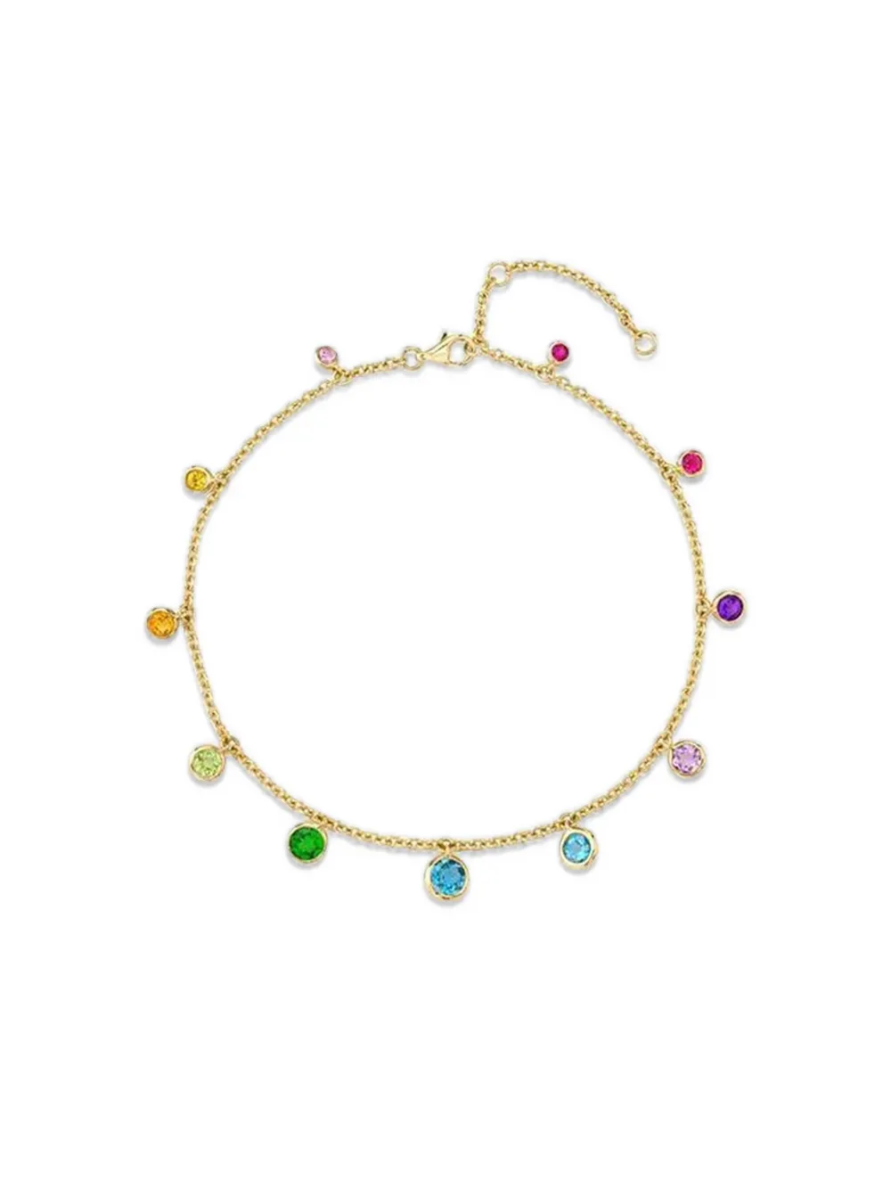 Shay 18k Yellow Gold Multi-stones Drop Necklace In Gold