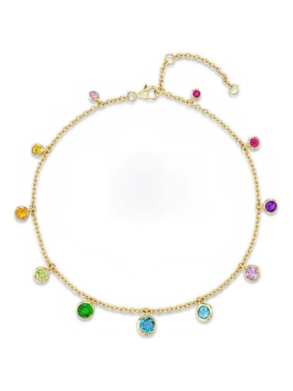 Shay 18k Yellow Gold Multi-stones Drop Necklace In Gold