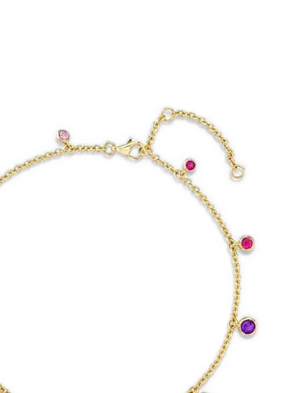 18k Yellow Gold Multi-Stones Drop Necklace