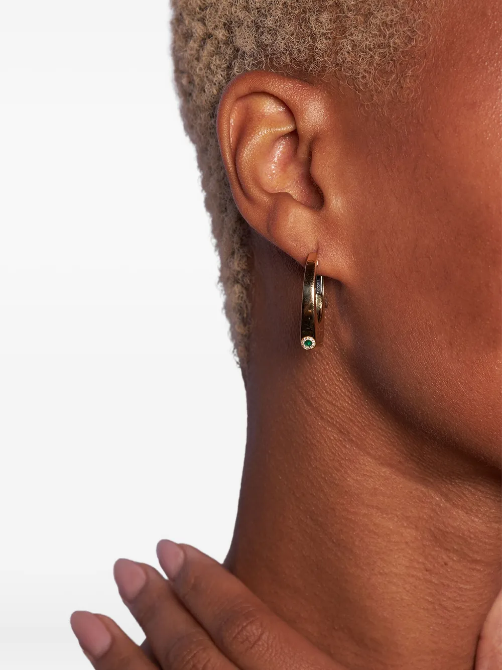 Rainbow K 14k Yellow Gold Grace Emerald Diamond Single Earring In Gold