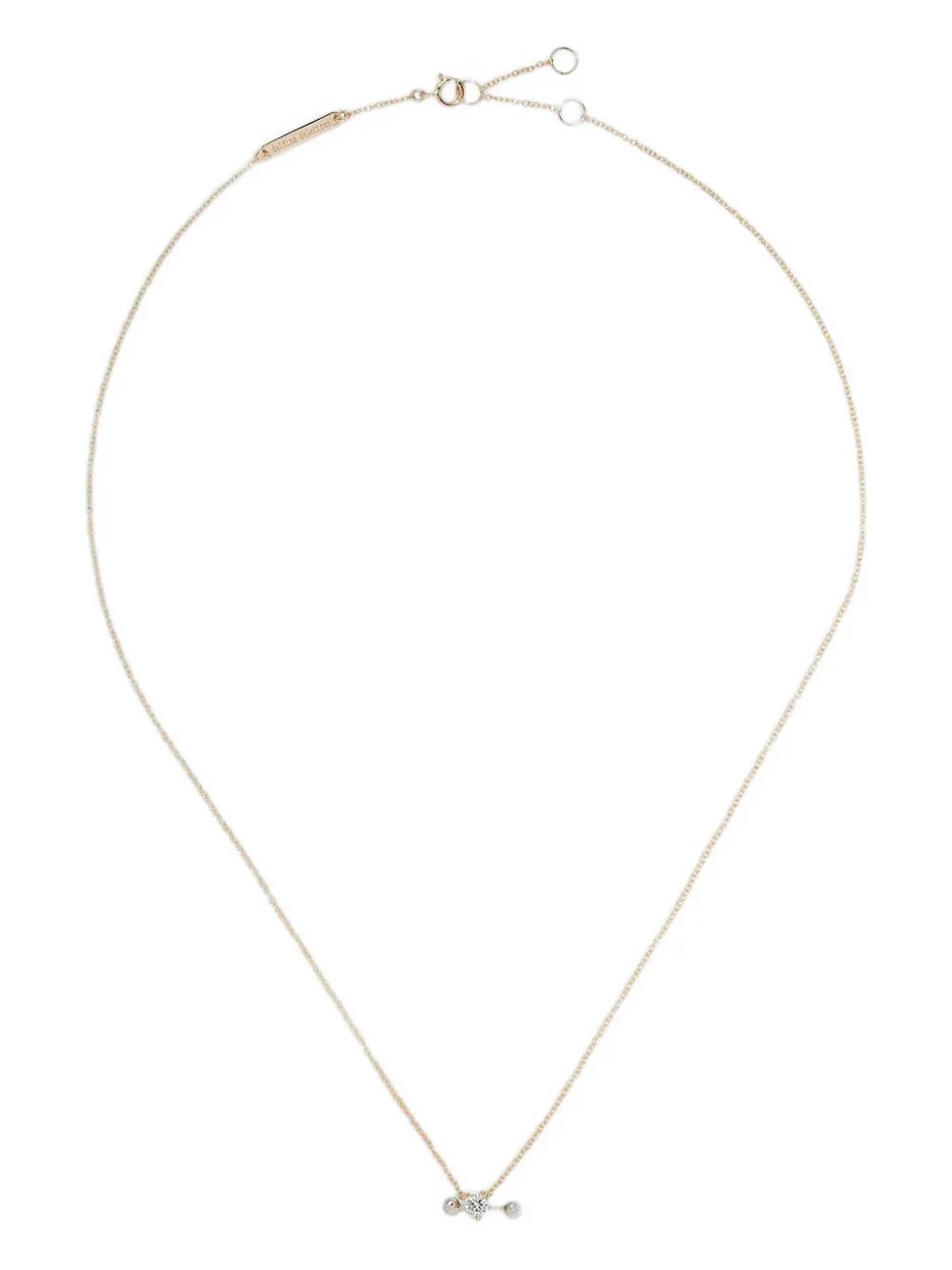 Delfina Delettrez 18K yellow gold and white Two in one diamond necklace
