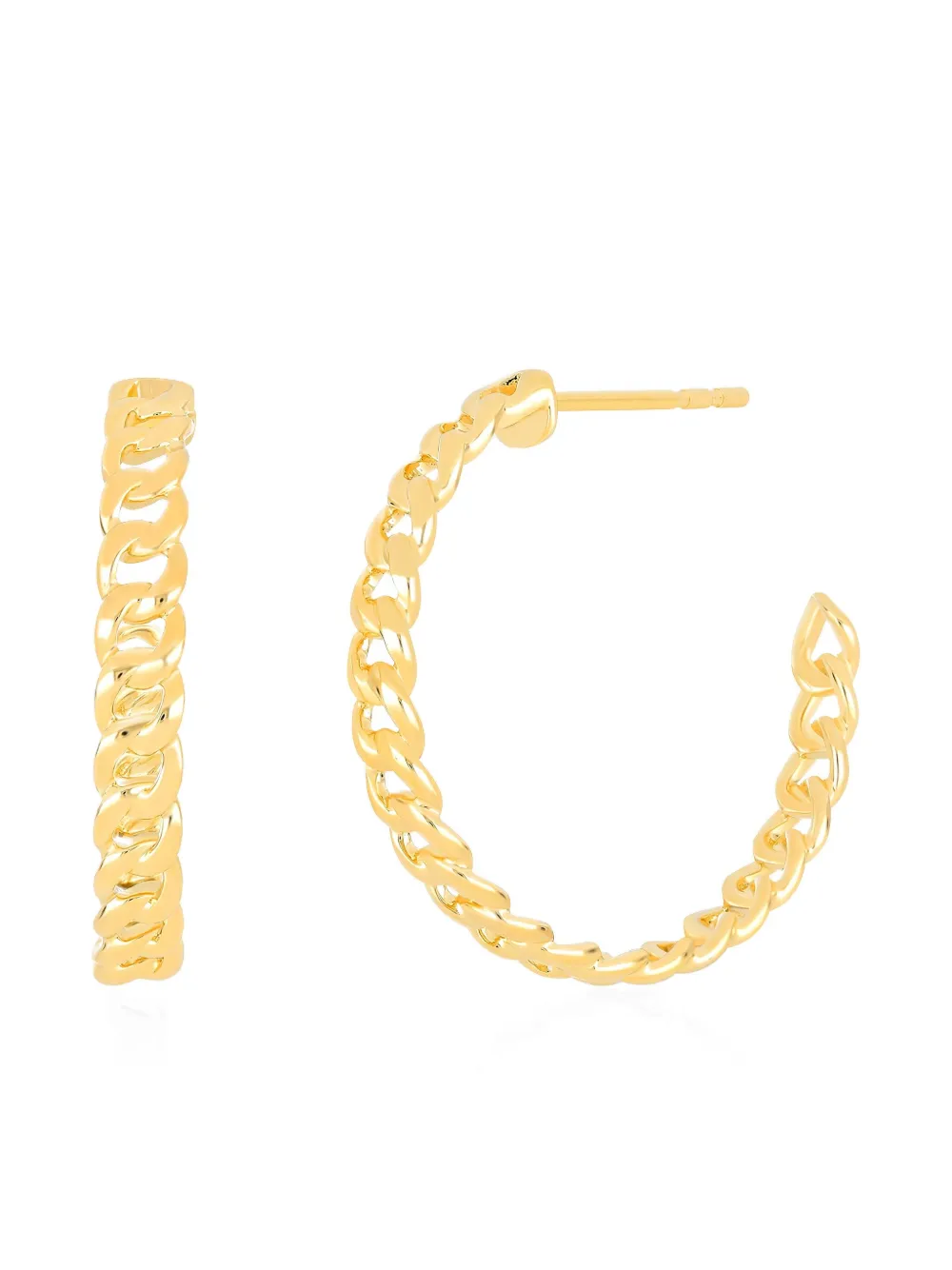 Ef Collection 14K yellow gold curb-chain hoop earring - ゴールドトーン Ef Collection 14K yellow gold curb-chain hoop earring - ゴールドトーン