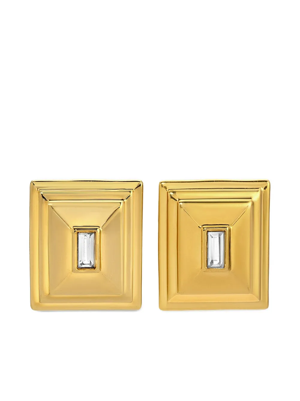 Heaven Mayhem Plaza square earrings - ゴールドトーン