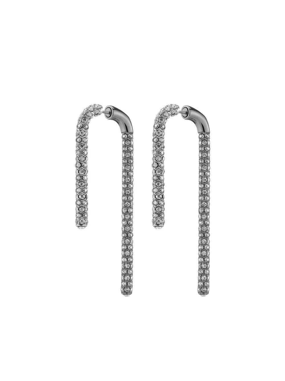 DEMARSON New York 12K white gold Celeste crystal earrings - シルバートーン