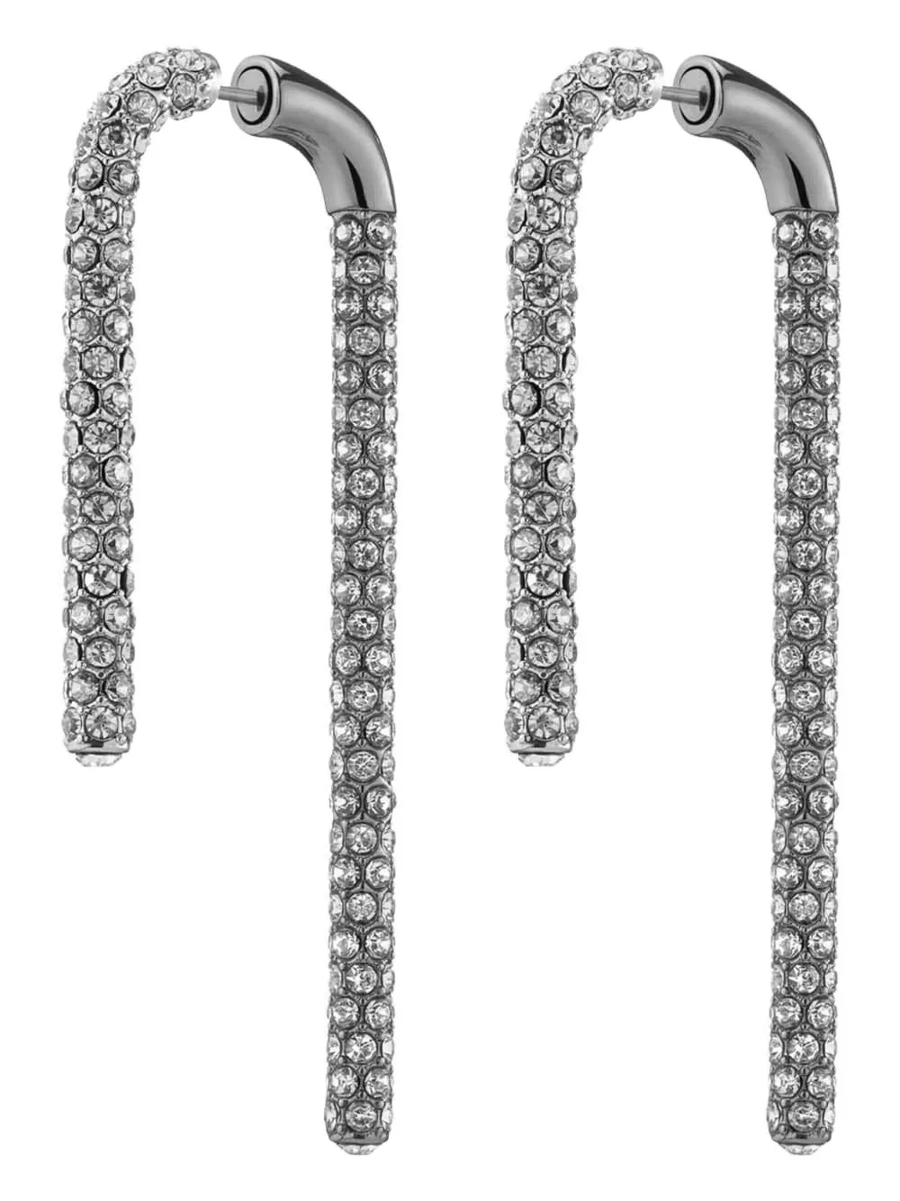 Demarson New York 12k White Gold Celeste Crystal Earrings In Silver