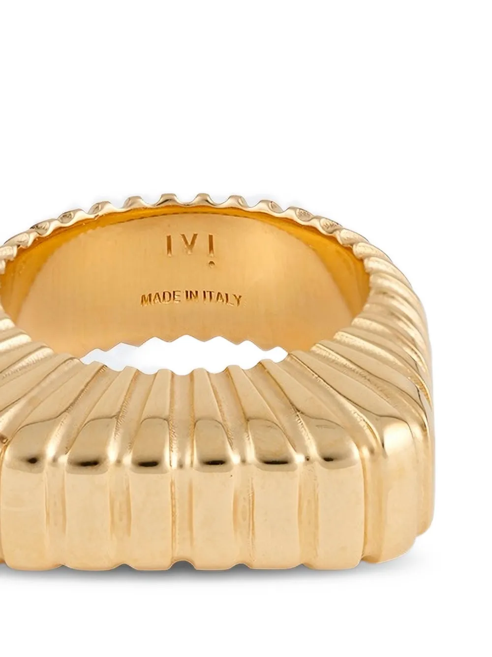 Ivi Gaia Ribbed Signet Ring - Gold 