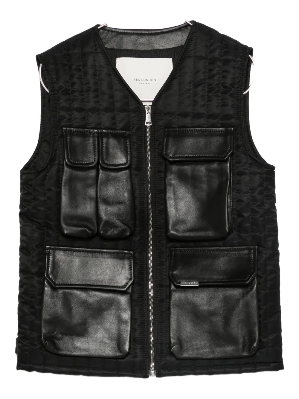 YES LONDON zip-up gilet | Black | Image 1