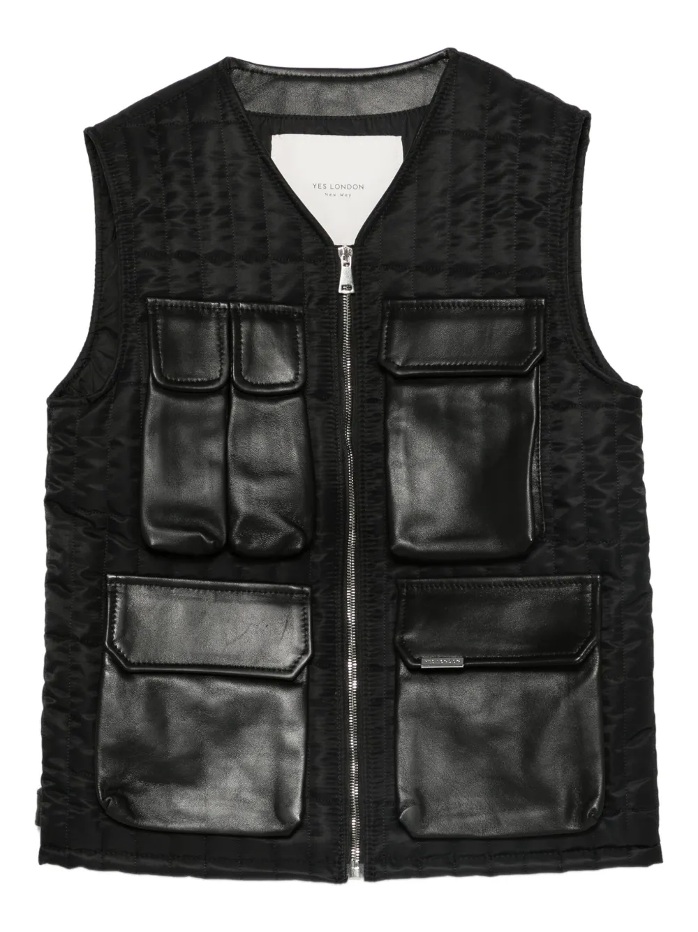 YES LONDON zip-up gilet - Schwarz