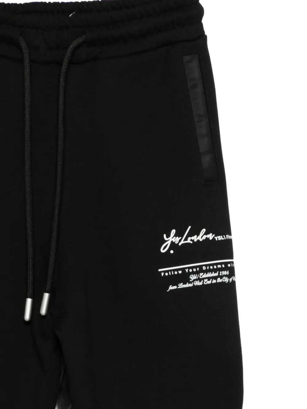YES LONDON Trainingsbroek met logoprint Zwart