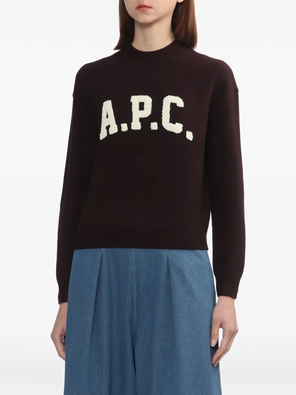 A.P.C. Trui met logodetail Paars