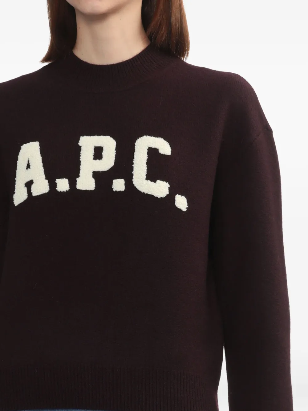 A.P.C. Trui met logodetail Paars