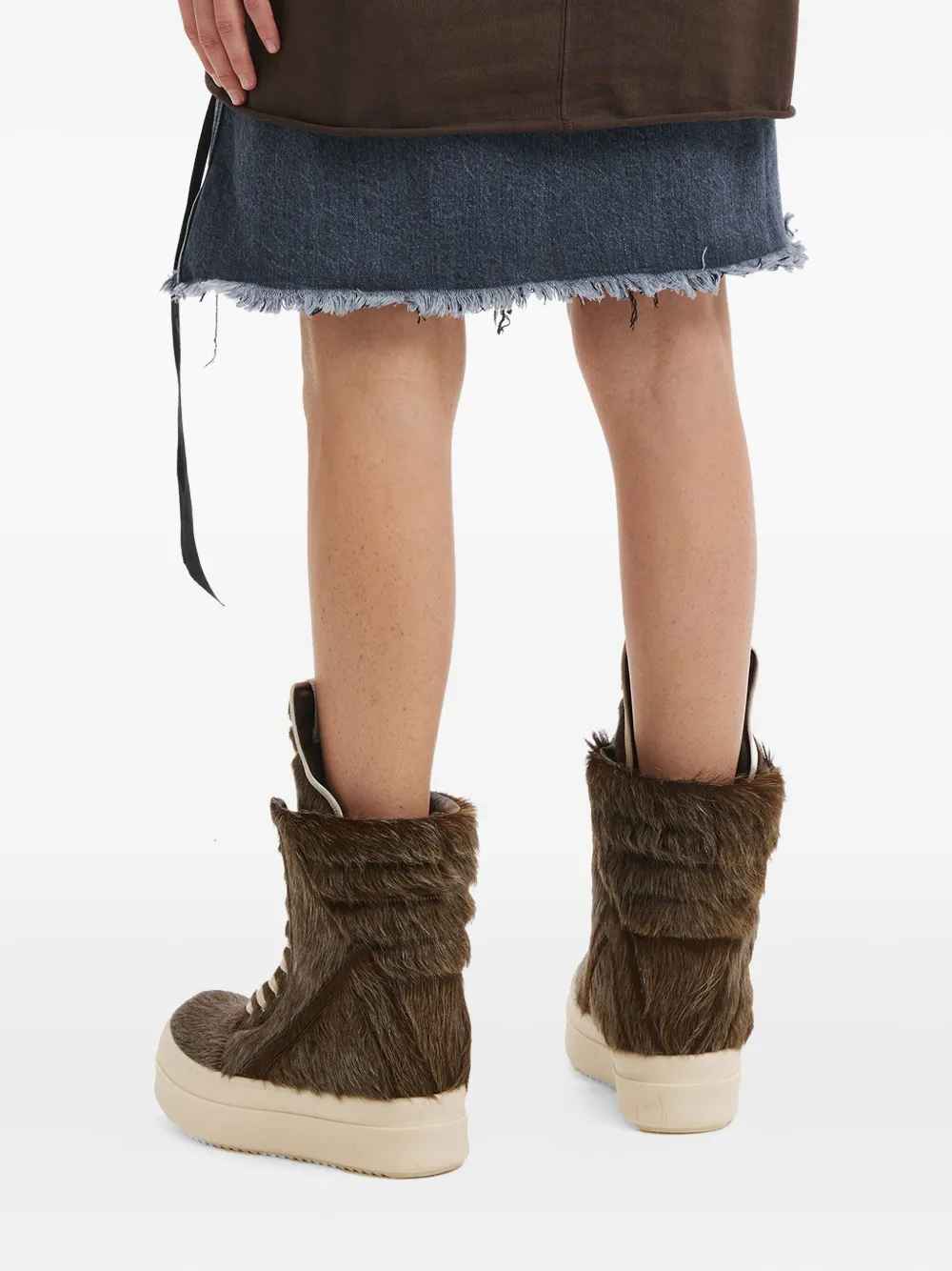 Rick Owens Drkshdw Sisysnap Denim Skirt In Blue
